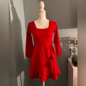 Three Hearts Scarlet Long Sleeve Dress